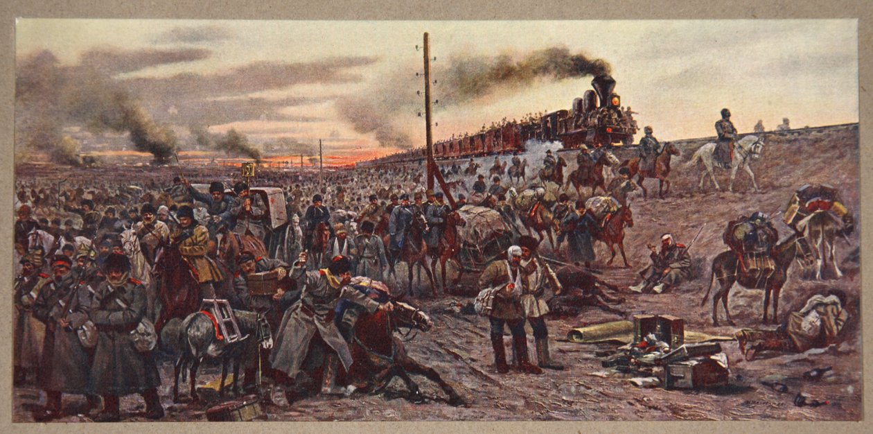 Nach der Schlacht von Moukden, auf dem Weg nach Theline, Illustration aus 