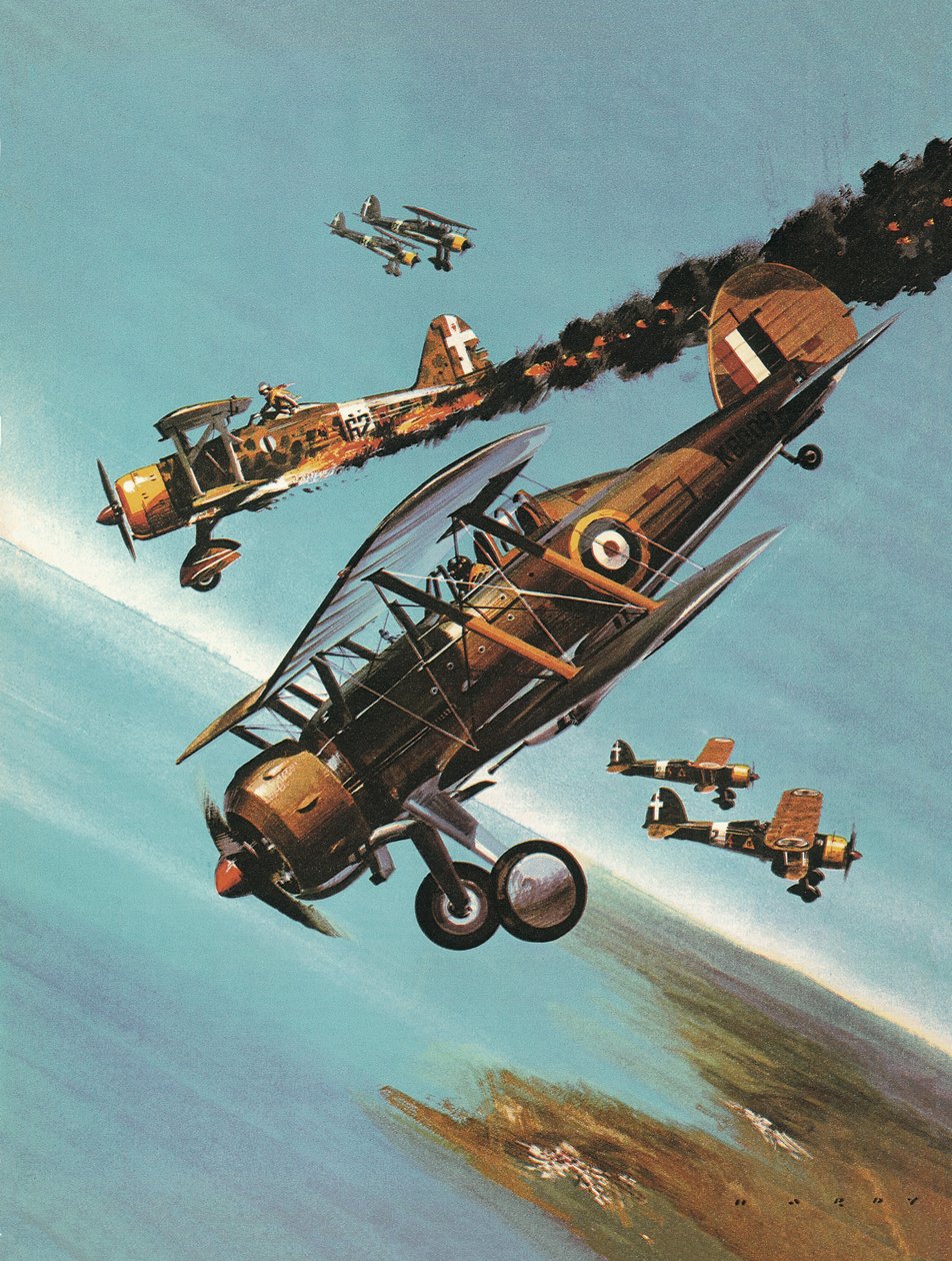 Berühmte Flugzeuge und ihre Piloten: Der Gloster Gladiator -- Staffelkapitän Pattle von Wilf (20th century) Hardy