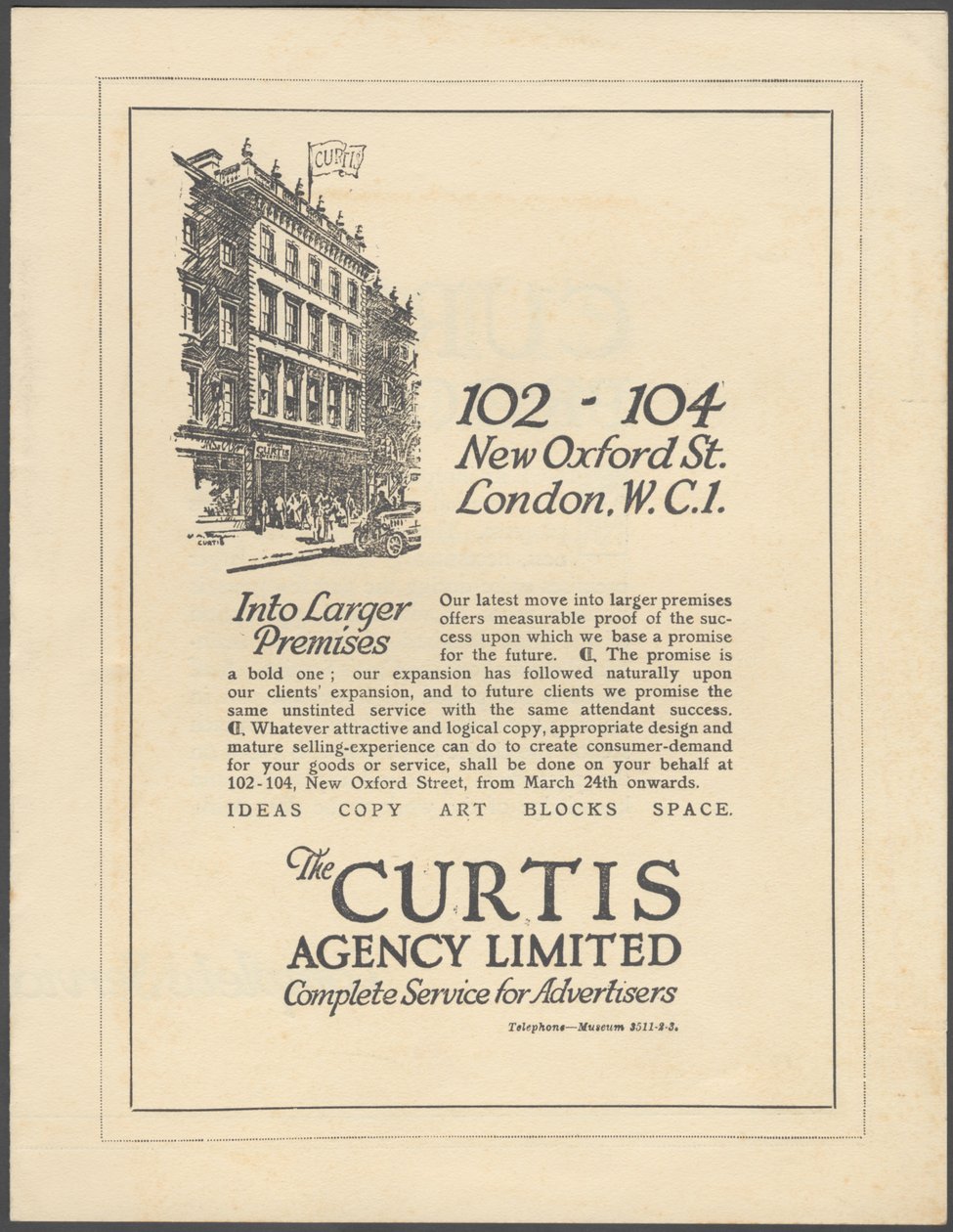 Curtis Werbeagentur von Wilfred Fryer