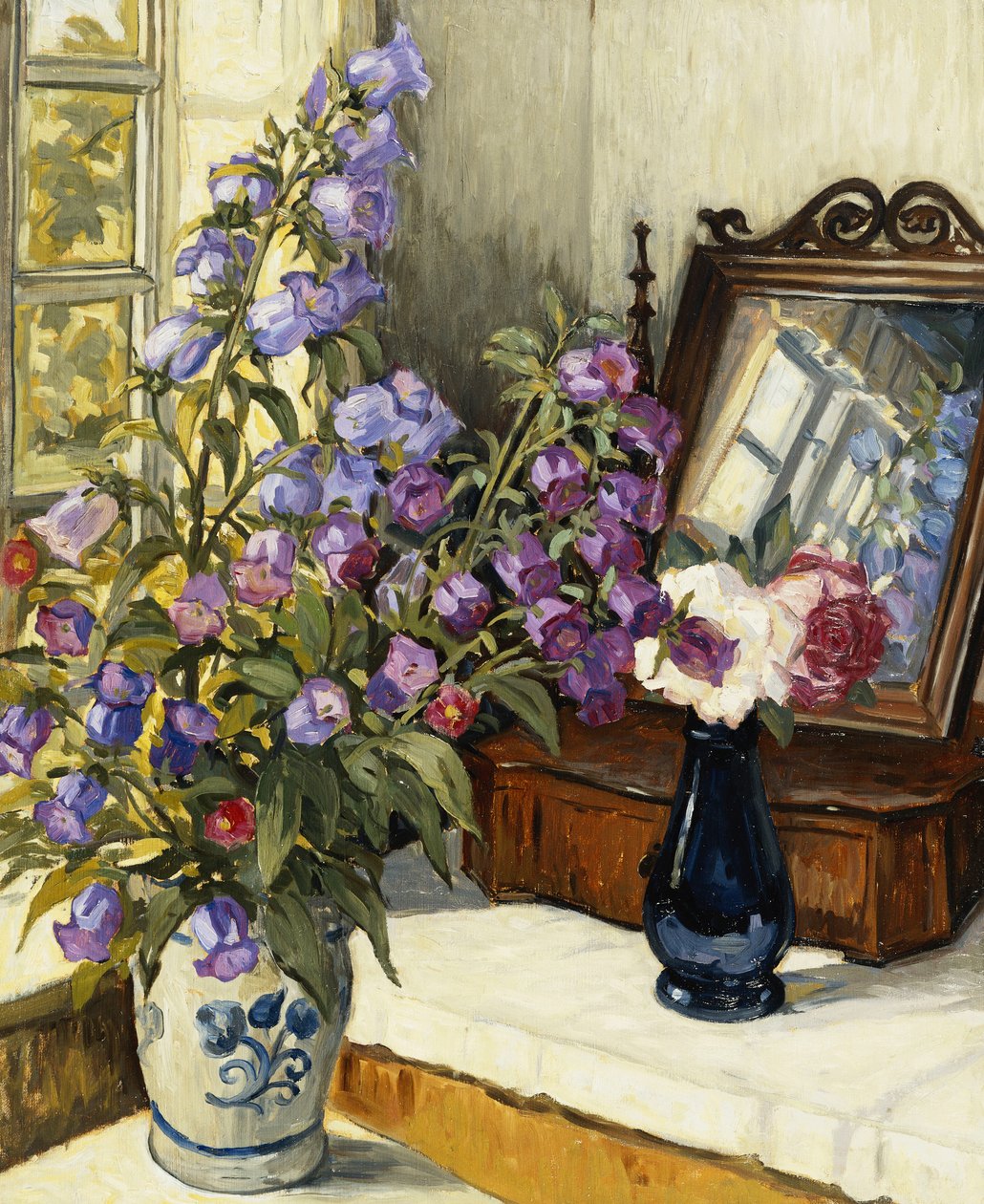 Fingerhüte und Rosen auf einem Frisiertisch von Wilfred Peter Glud
