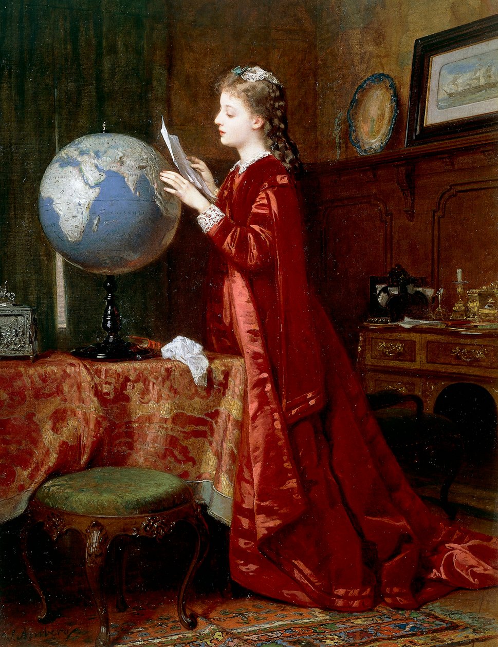 Ferne Orte, von Wilhelm Amberg, Öl auf Leinwand, Deutschland von Wilhelm Amberg