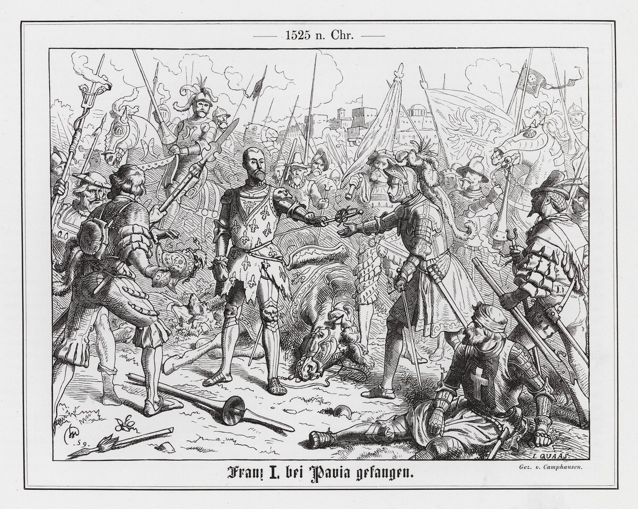 König Franz I. von Frankreich gefangen in der Schlacht bei Pavia von Wilhelm Camphausen