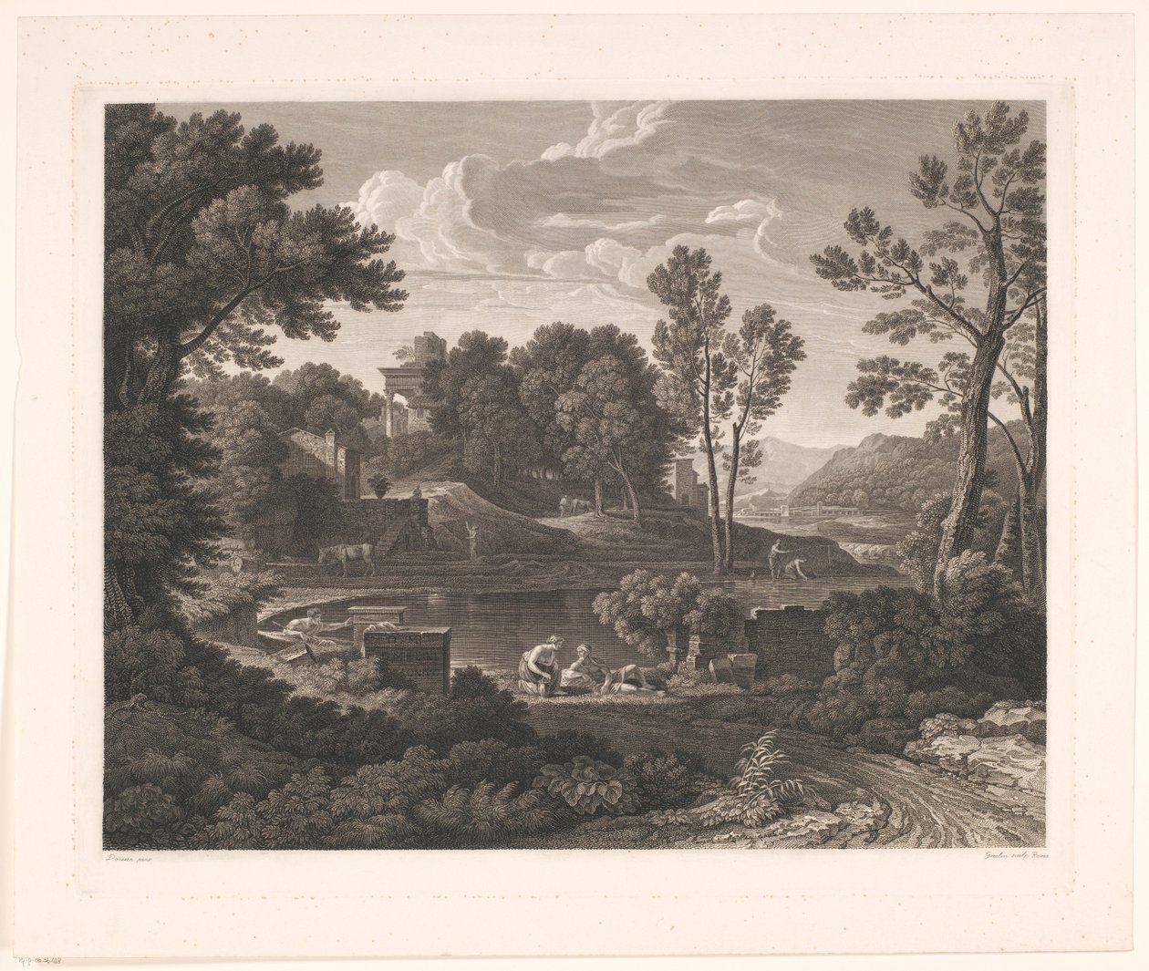 Arkadische Landschaft mit Grabdenkmälern von Wilhelm Friedrich Gmelin