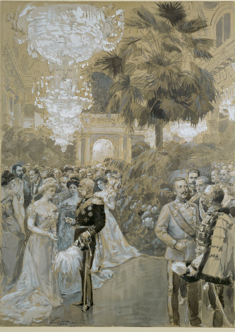 Hofball in der Wiener Hofburg, dem Stadtschloss der Kaiser von Österreich-Ungarn von Wilhelm Gause