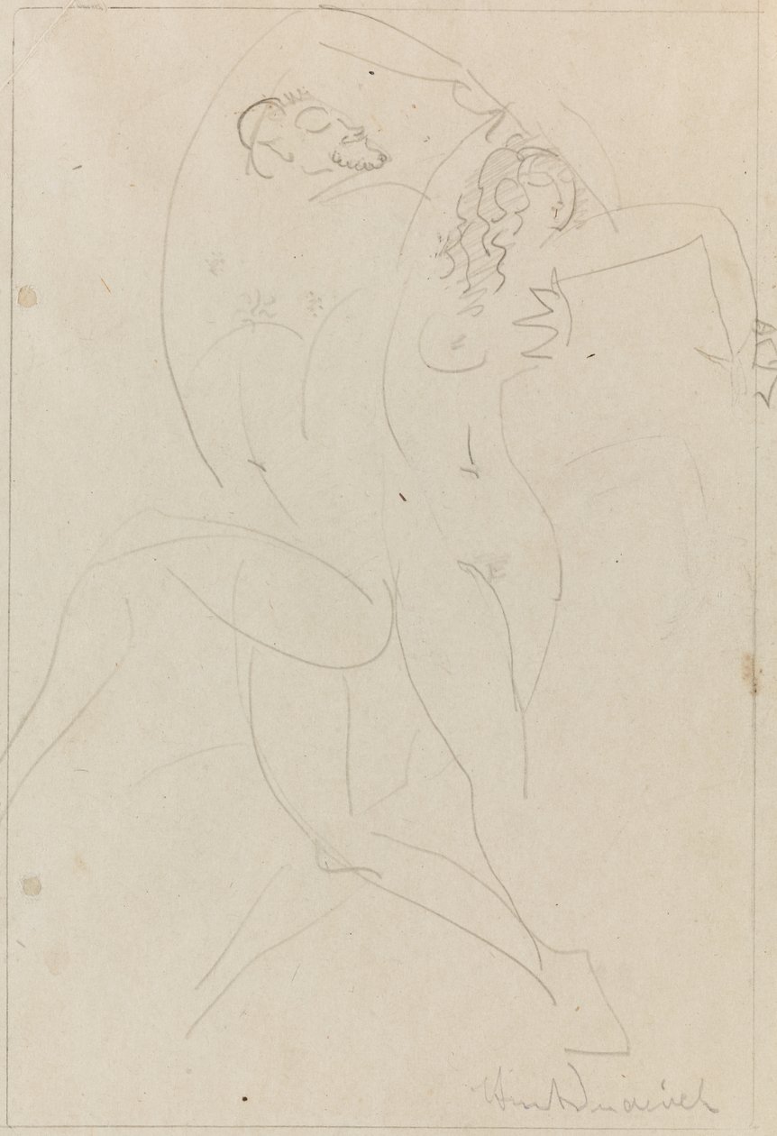 Nymphe und Satyr, ca. 1915 von Wilhelm Hunt Diederich