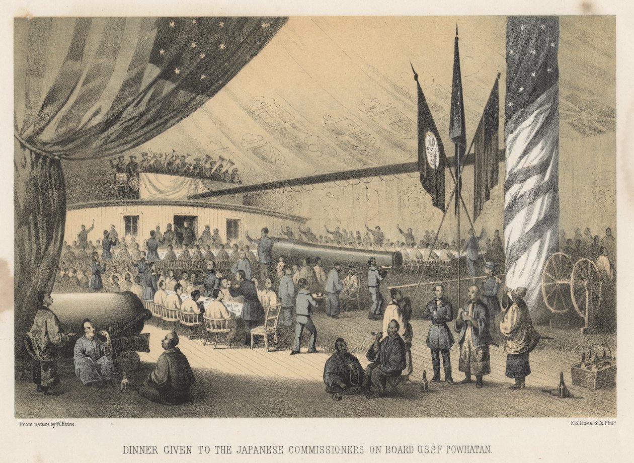 Abendessen für die japanischen Kommissare an Bord der U.S.S.F. Powhatan, 1855 von Wilhelm Joseph Heine