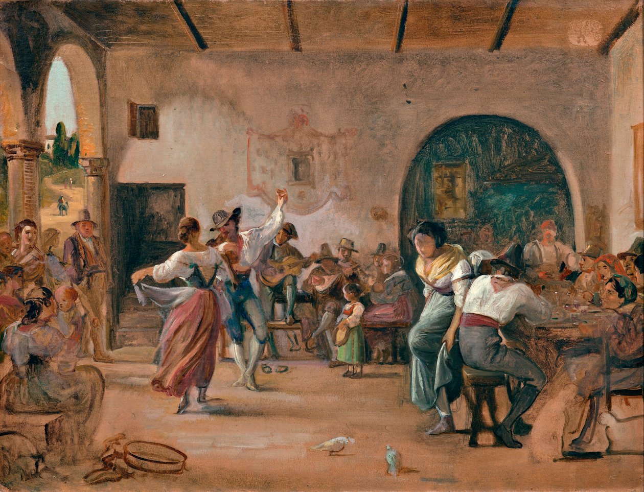 Tanz in einer Osteria, ca. 1860 von Wilhelm Marstrand