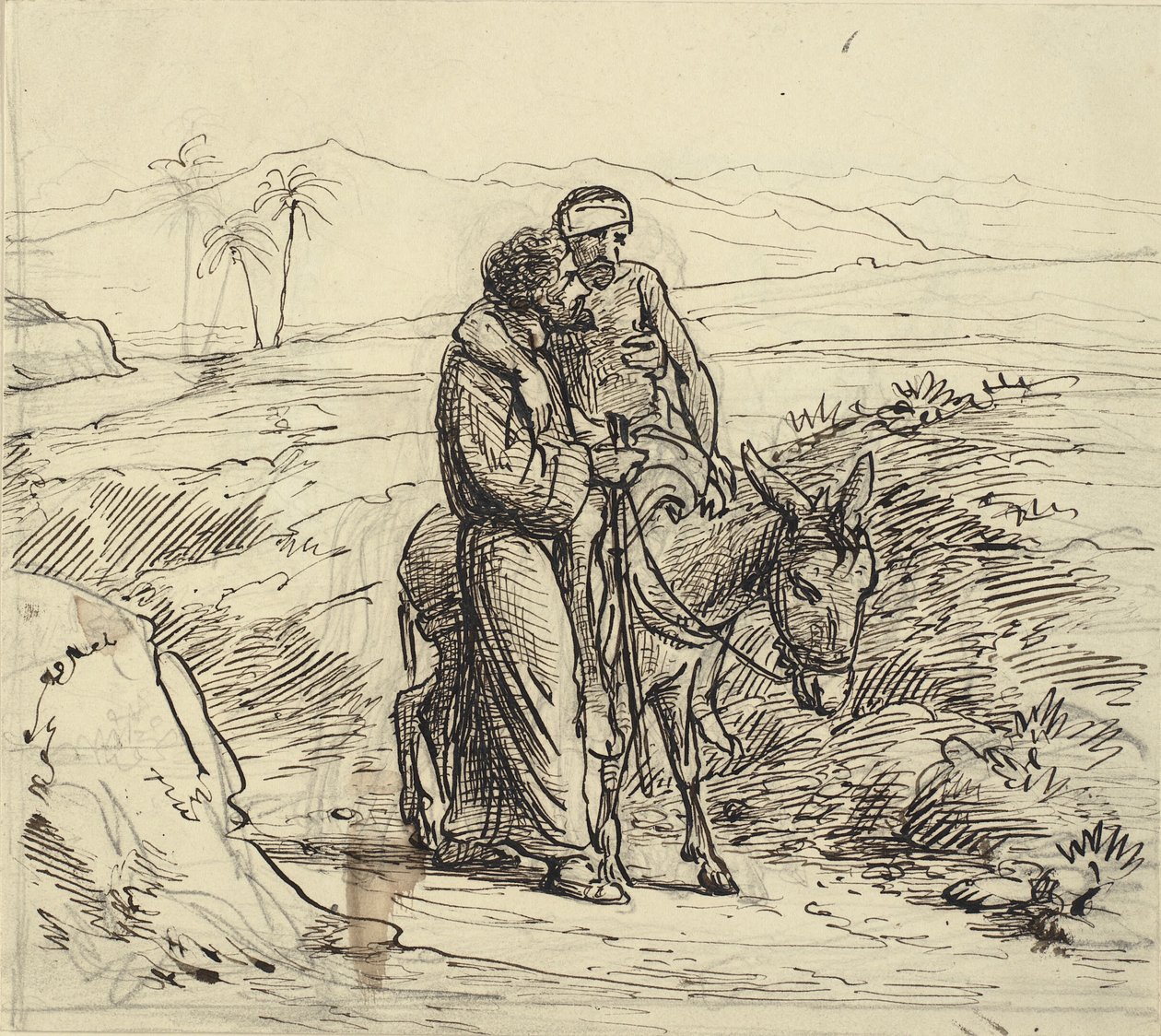 Der barmherzige Samariter begleitet den Verwundeten von Wilhelm Marstrand