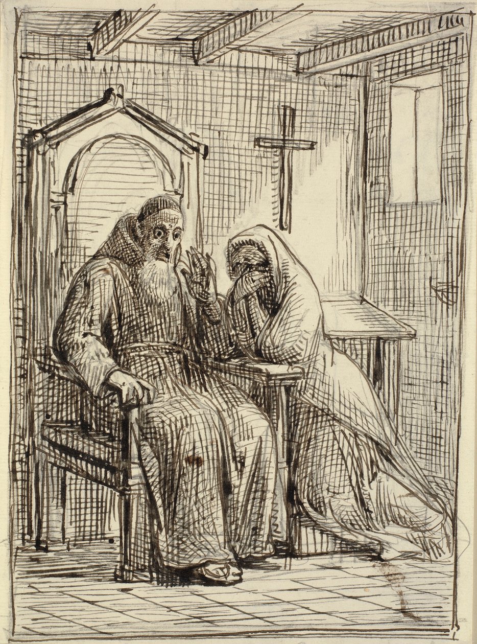 Der erschrockene Beichtvater von Wilhelm Marstrand