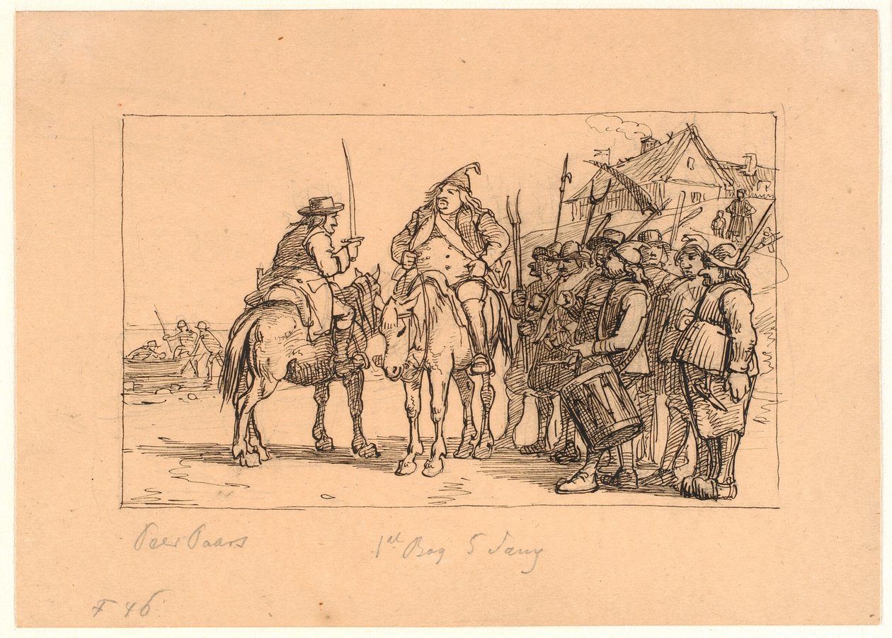 Peer Paars 1. Buch 5. Gesang. Der Vogt von Anholt und Jens Blok sammeln ihre Truppen von Wilhelm Marstrand