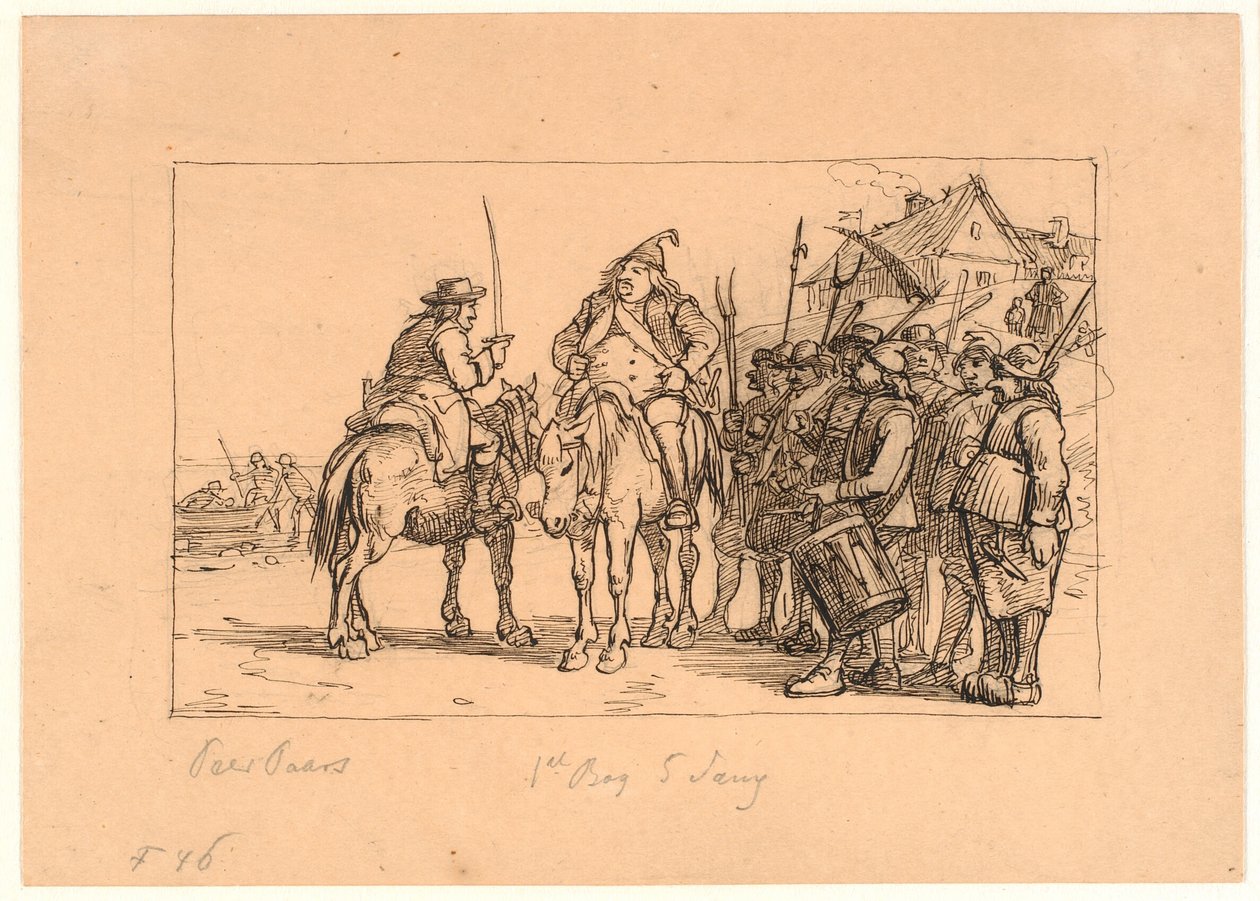 Peer Paars 1. Buch 5. Gesang. Der Vogt von Anholt und Jens Blok sammeln ihre Truppen von Wilhelm Marstrand