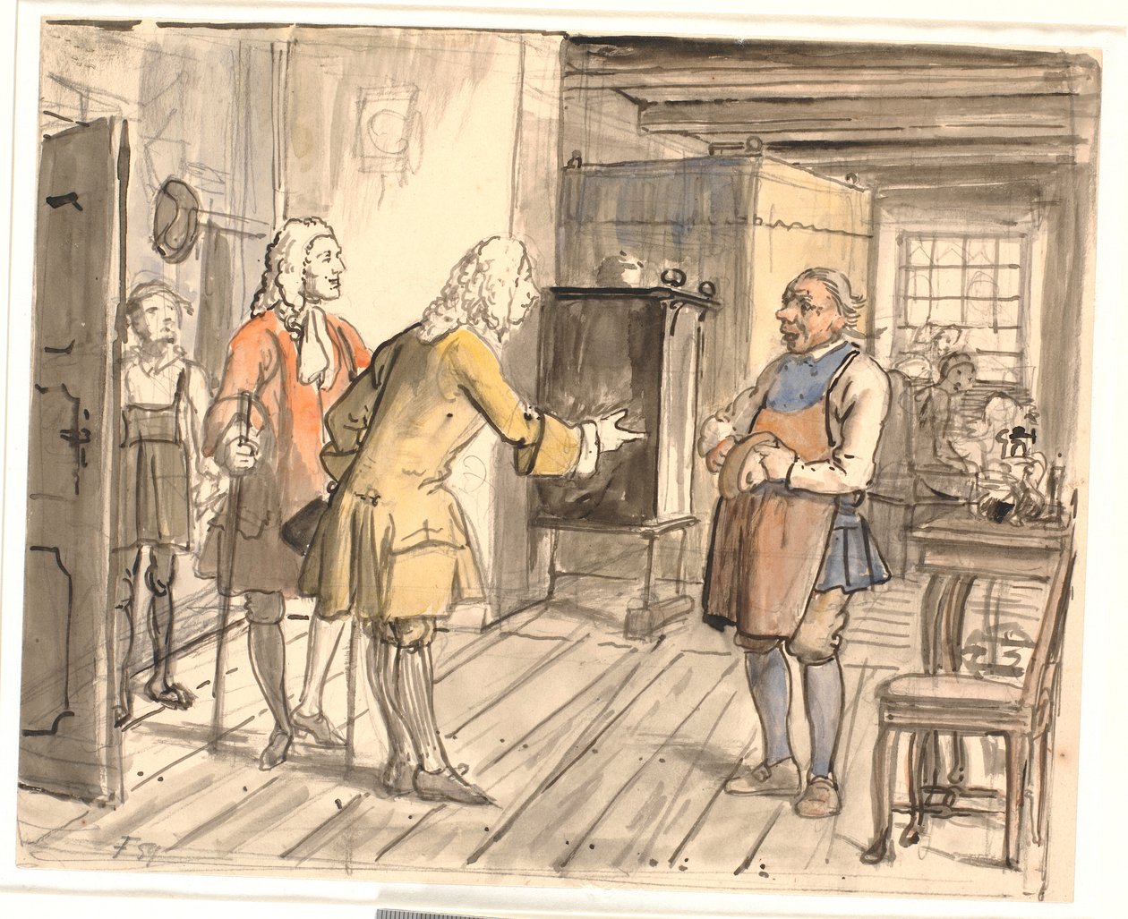 Besuch der Stadträte zur Gratulation. (Der politische Kandestøber) von Wilhelm Marstrand