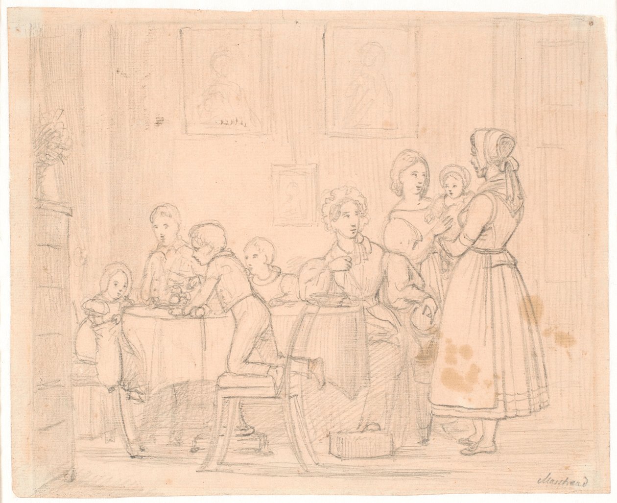 Entwurf für das Waagepetersenske Familienbild von Wilhelm Marstrand