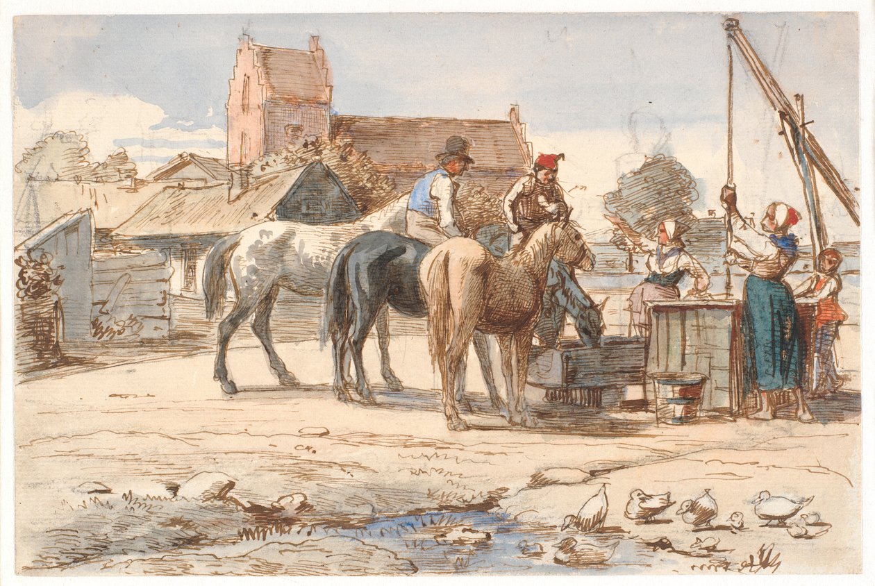 Am Brunnen außerhalb des Dorfes von Wilhelm Marstrand