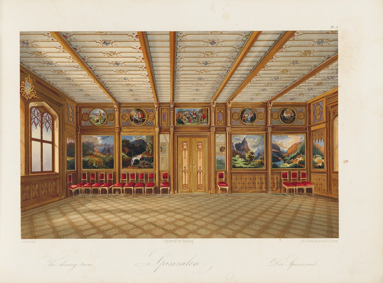 Oscarshal Speisesaal, 1852 von Wilhelm von Hanno