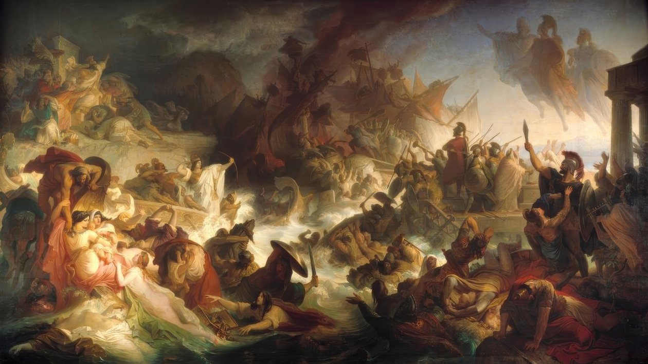 Die Seeschlacht bei Salamis 480 v. Chr. von Wilhelm von Kaulbach