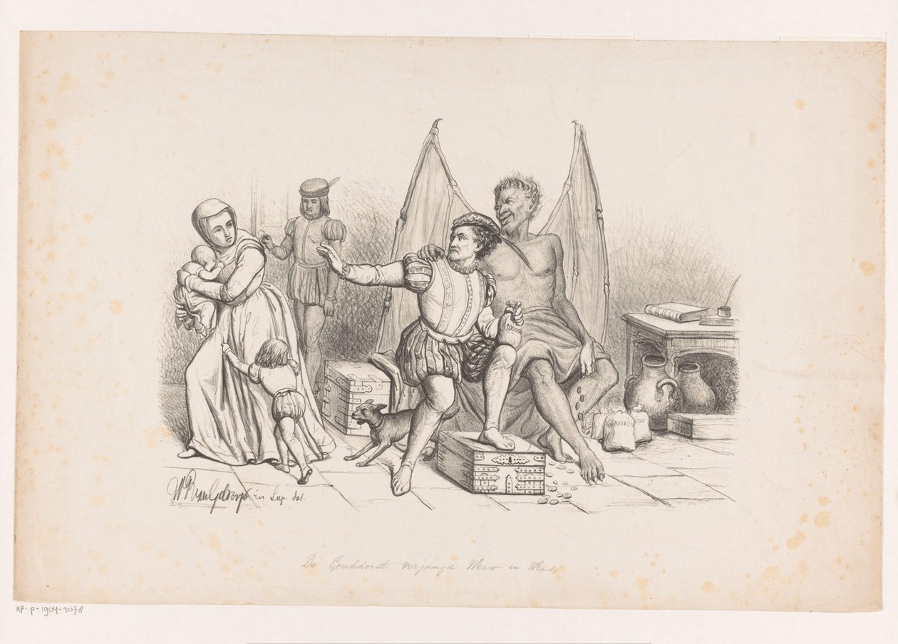 Mann besessen von Habgier von Wilhelmus Petrus van Geldorp