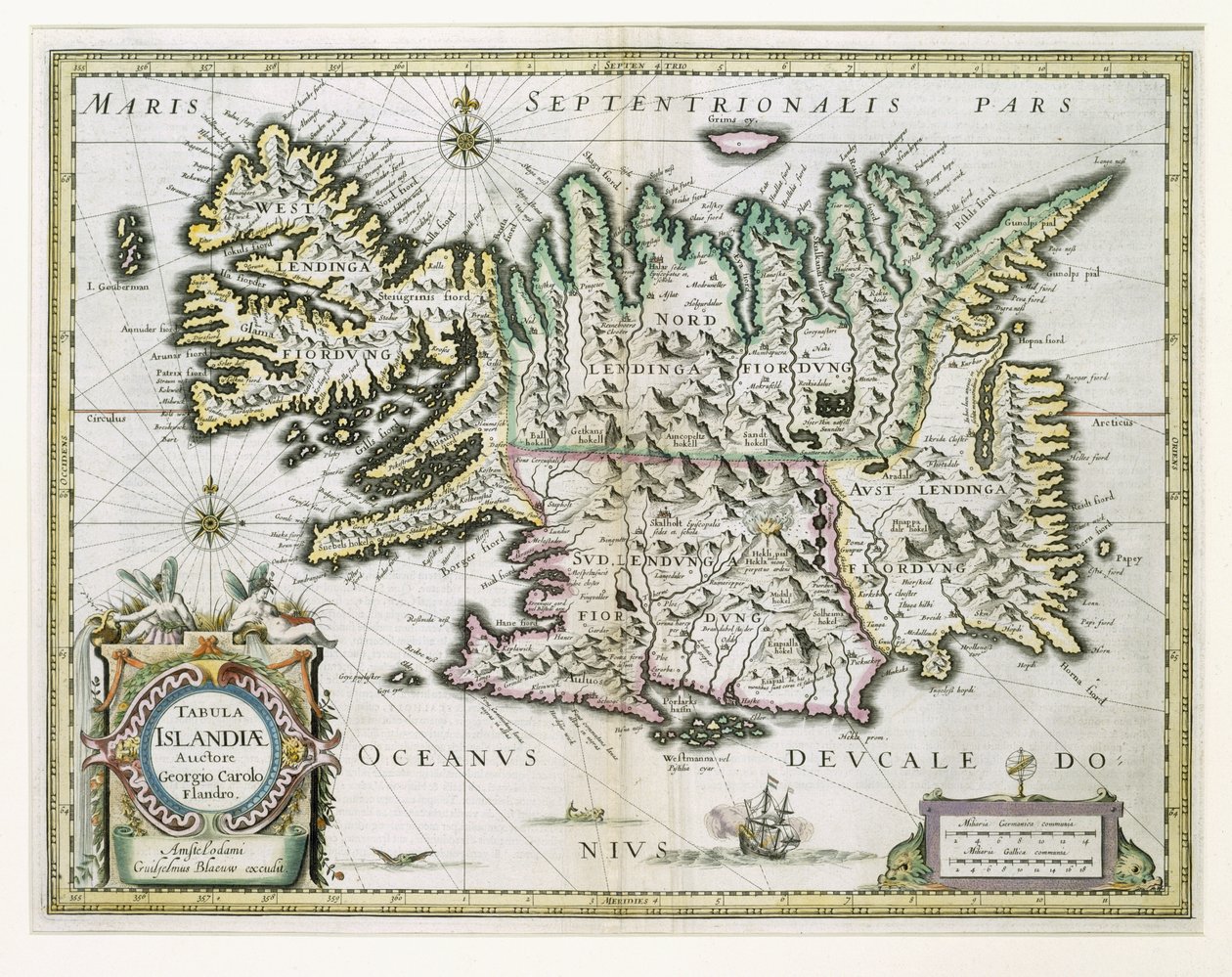 Karte von Island von Willem Janszoon Blaeu