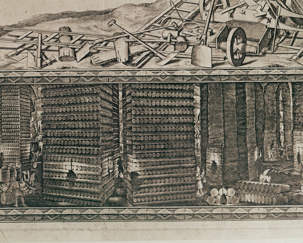 Die Salzminen von Wieliczka bei Krakau produzierten etwa ein Drittel des Einkommens der polnischen Könige von Willem (c.1597-1660) Hondius