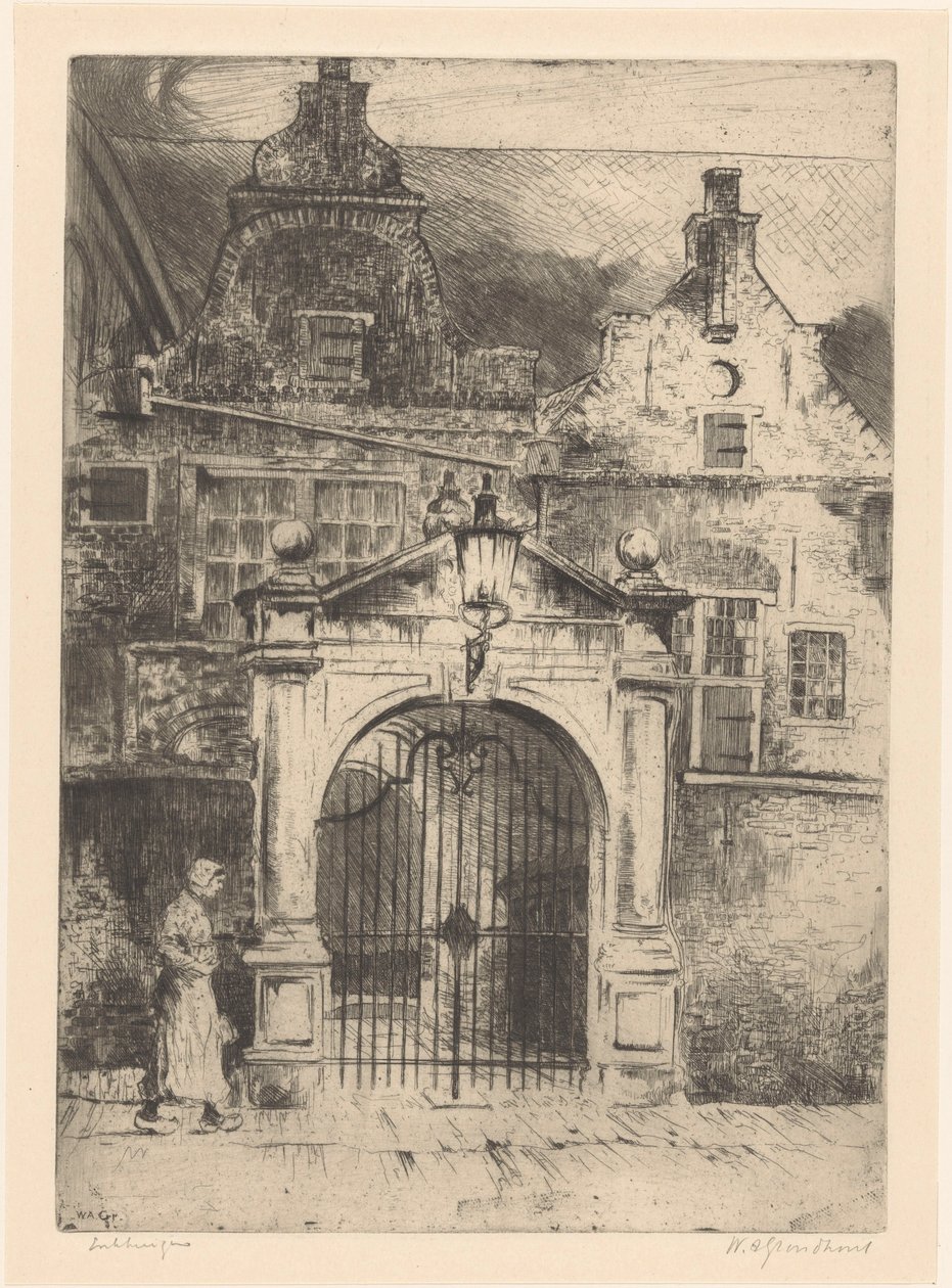 Enkhuizen von Willem Adrianus Grondhout (signed by artist)