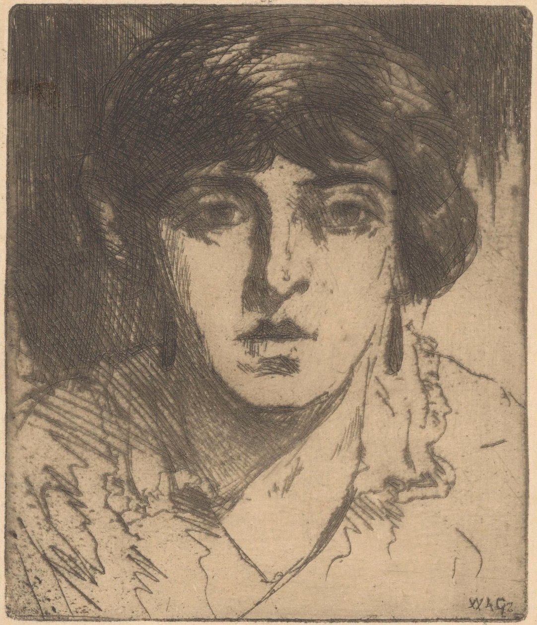 Porträt einer unbekannten Frau von Willem Adrianus Grondhout (signed by artist)