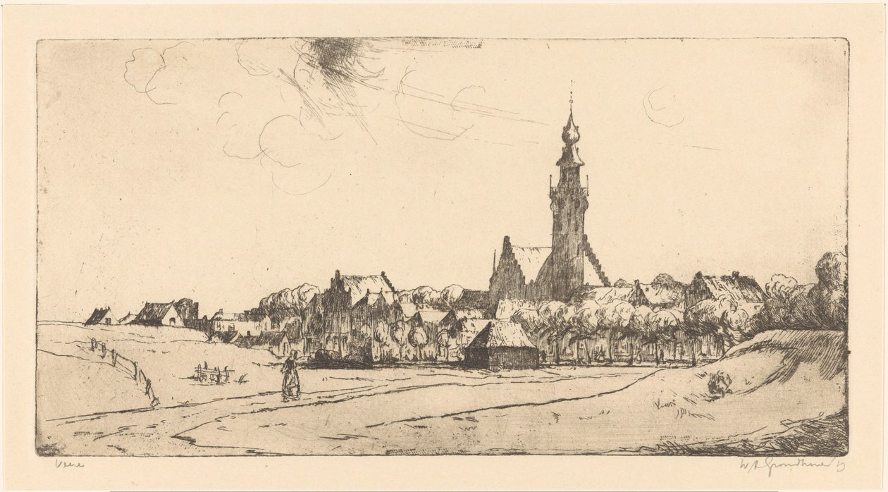 Veere von Willem Adrianus Grondhout (signed by artist)