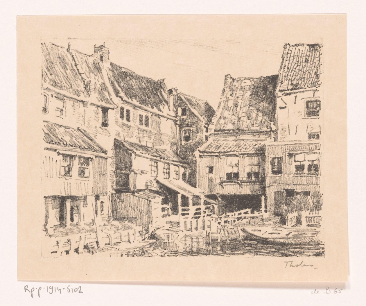 Rückseite alter Häuser in Enkhuizen von Willem Bastiaan Tholen (signed by artist)