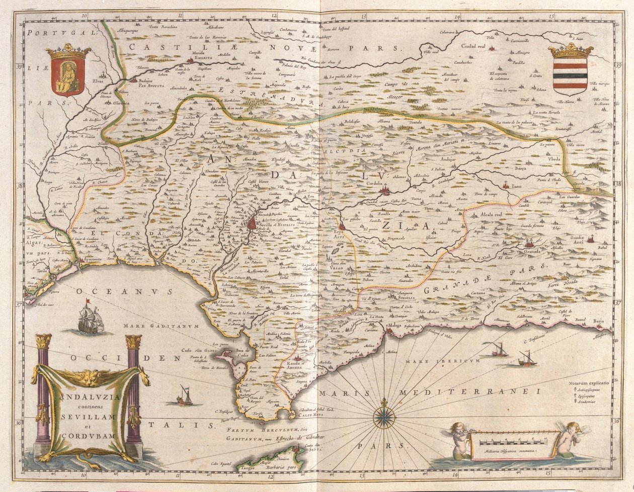 Andalusien und die Stadt Sevilla, Straße von Gibraltar, in 