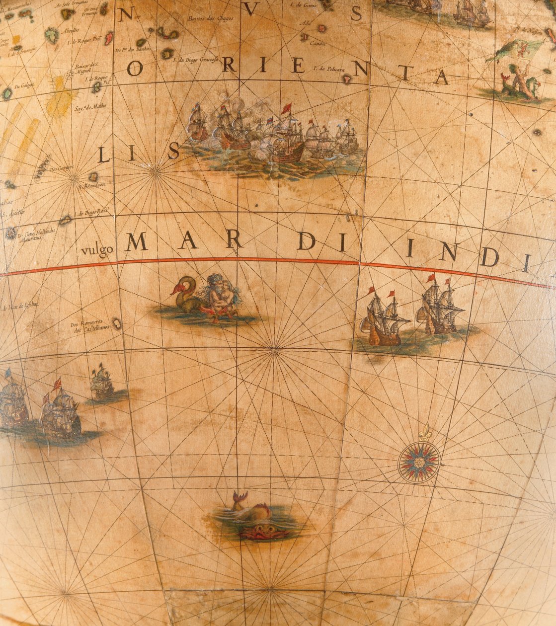 Großes Paar Bibliotheksgloben, der terrestrische 1645/48, der himmlische nach ca. 1630 von Willem Blaeu