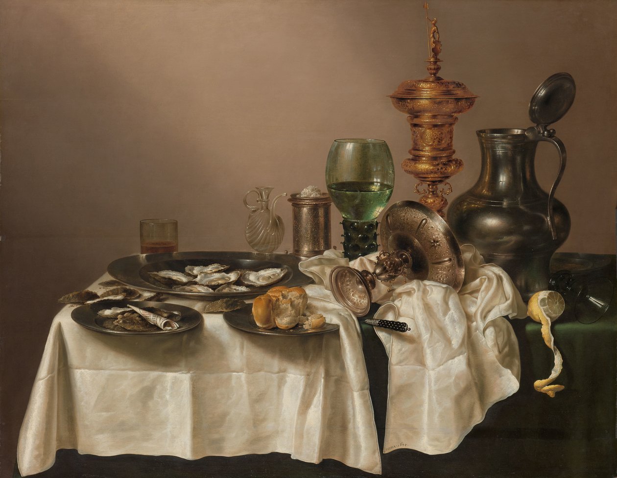 Stillleben mit vergoldetem Becher von Willem Claesz. Heda