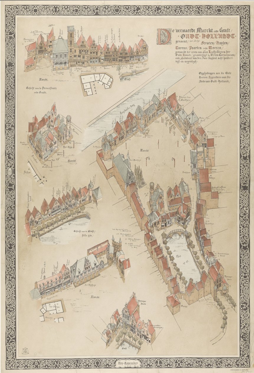 Stadtplan von Alt-Holland, 1895 von Willem Corneliszoon