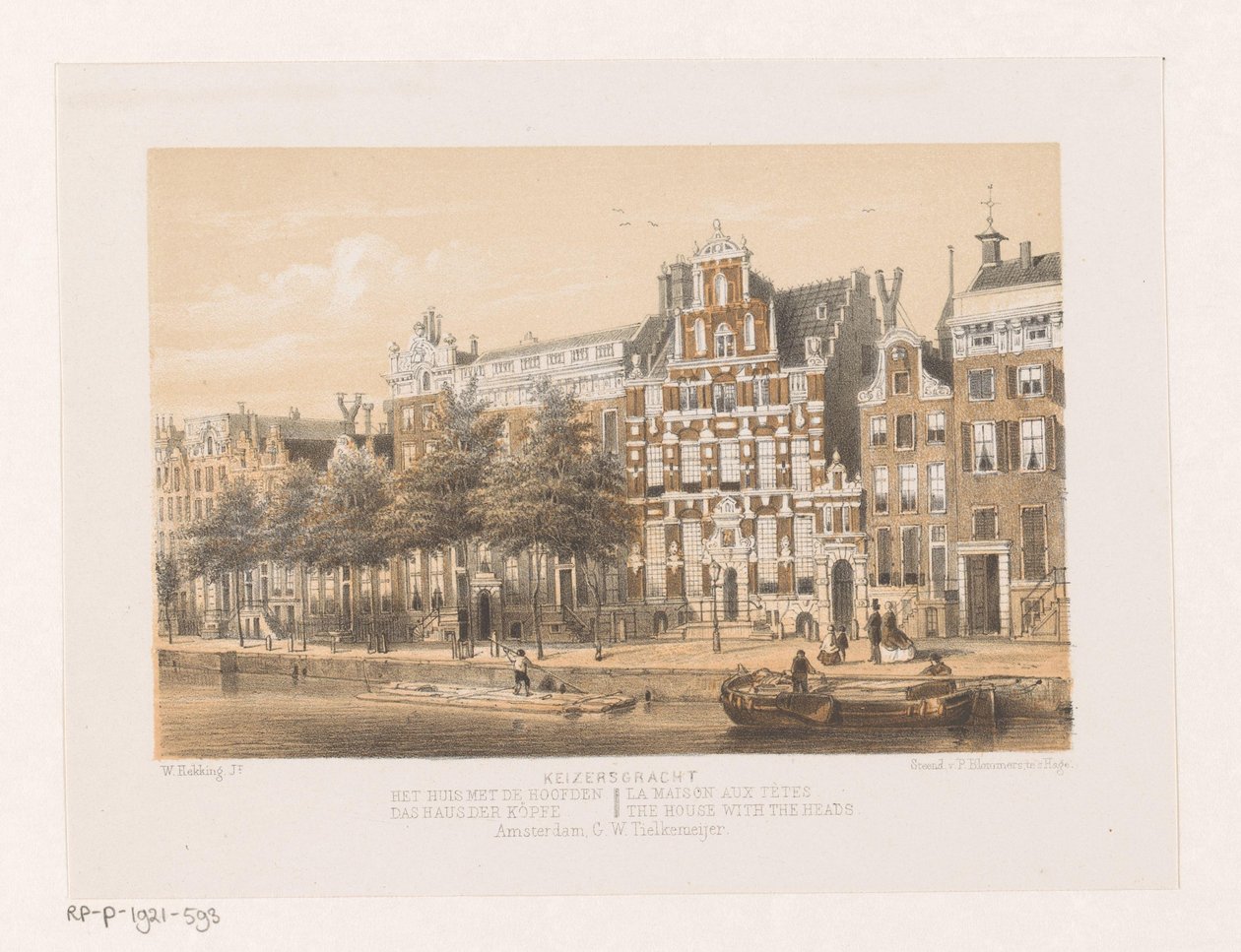 Haus mit den Köpfen an der Keizersgracht von Willem Hekking jr.