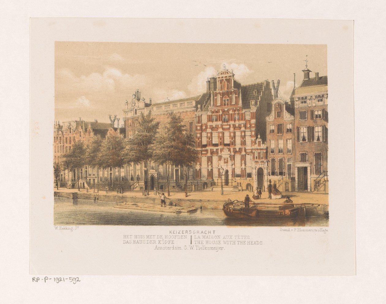 Haus mit den Köpfen an der Keizersgracht von Willem Hekking jr.