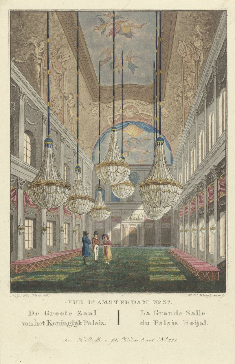 Innenansicht des Königlichen Palastes Amsterdam von Willem Hendrik Hoogkamer