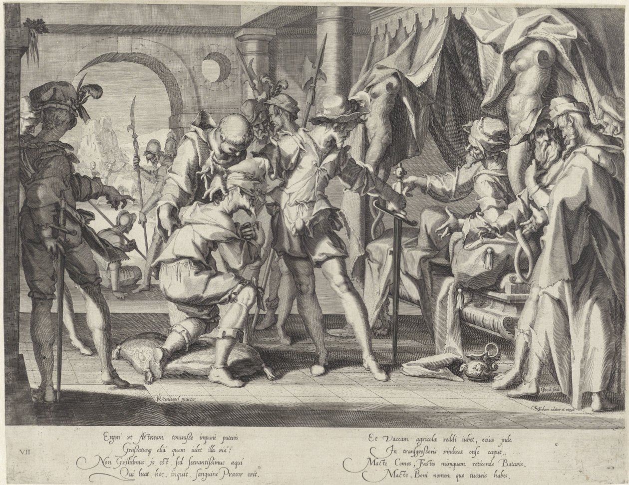 Graf Wilhelm III. von Holland gibt den Befehl zur Enthauptung seines Vogts (Serie: Thronus Justitiae) von Willem Isaacsz. van Swanenburg
