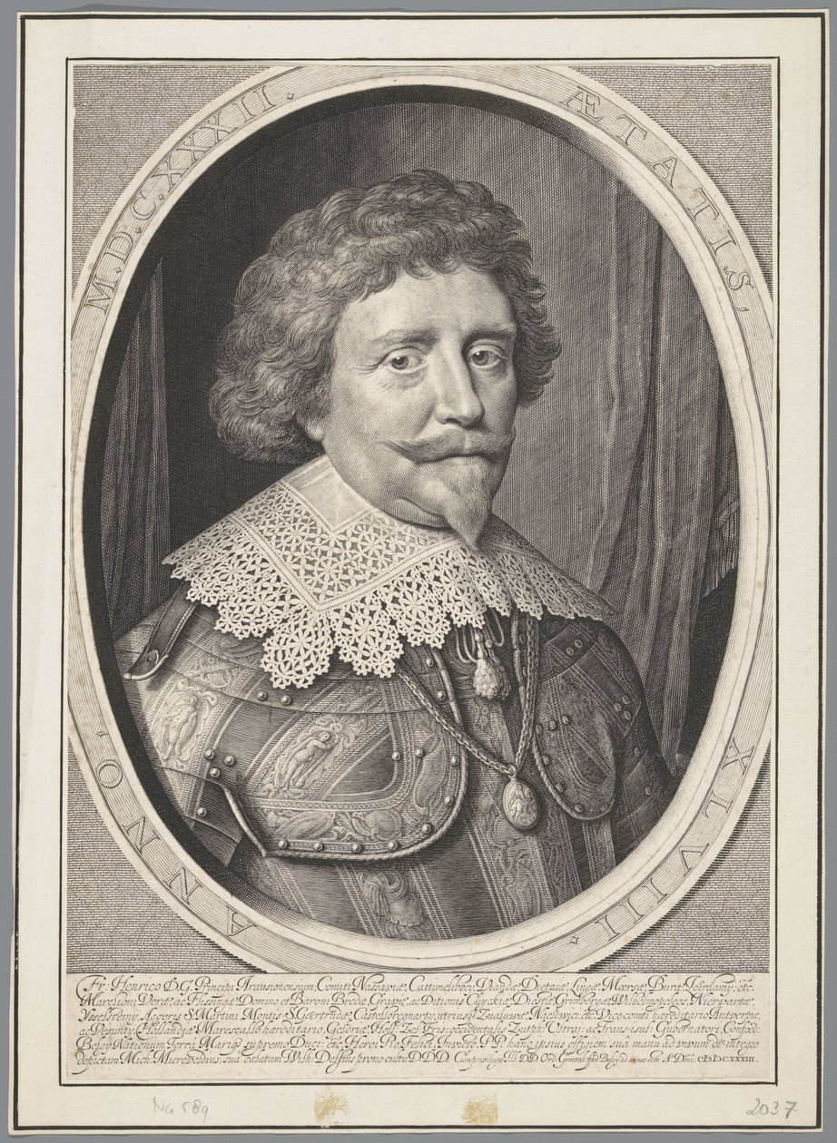 Porträt von Friedrich Heinrich, Prinz von Oranien, im Alter von 48 Jahren von Willem Jacobsz Delff