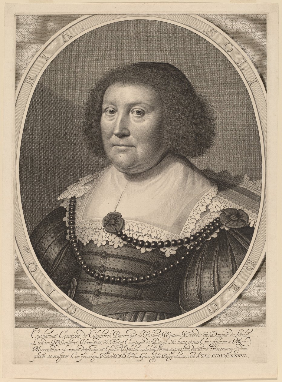 Catherine, Gräfin von Pallandt von Willem Jacobsz Delff after Michiel van Miereveld