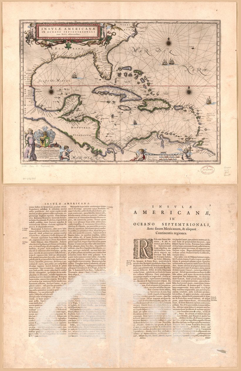 Amerikanische Inseln im nördlichen Ozean mit angrenzenden Ländern von Willem Janszoon Blaeu