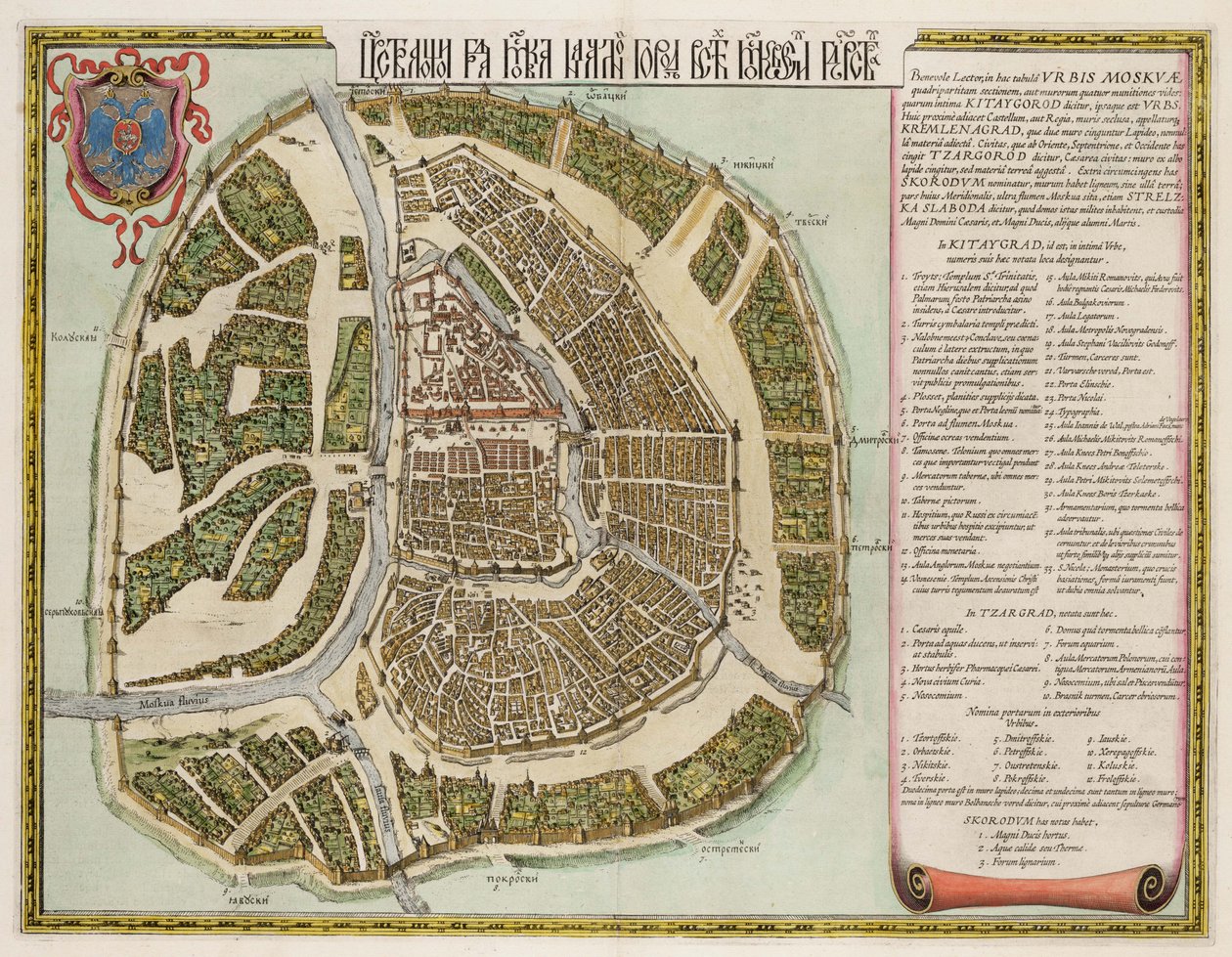Der Moskauer Kreml Karte des 16. Jahrhunderts Castellum Urbis Moskvae, 1662 von Willem Janszoon Blaeu