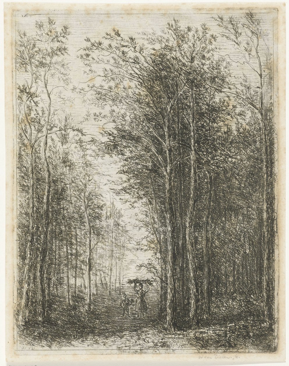 Waldlandschaft mit Holzsammlern von Willem Matthias Jan van Dielen