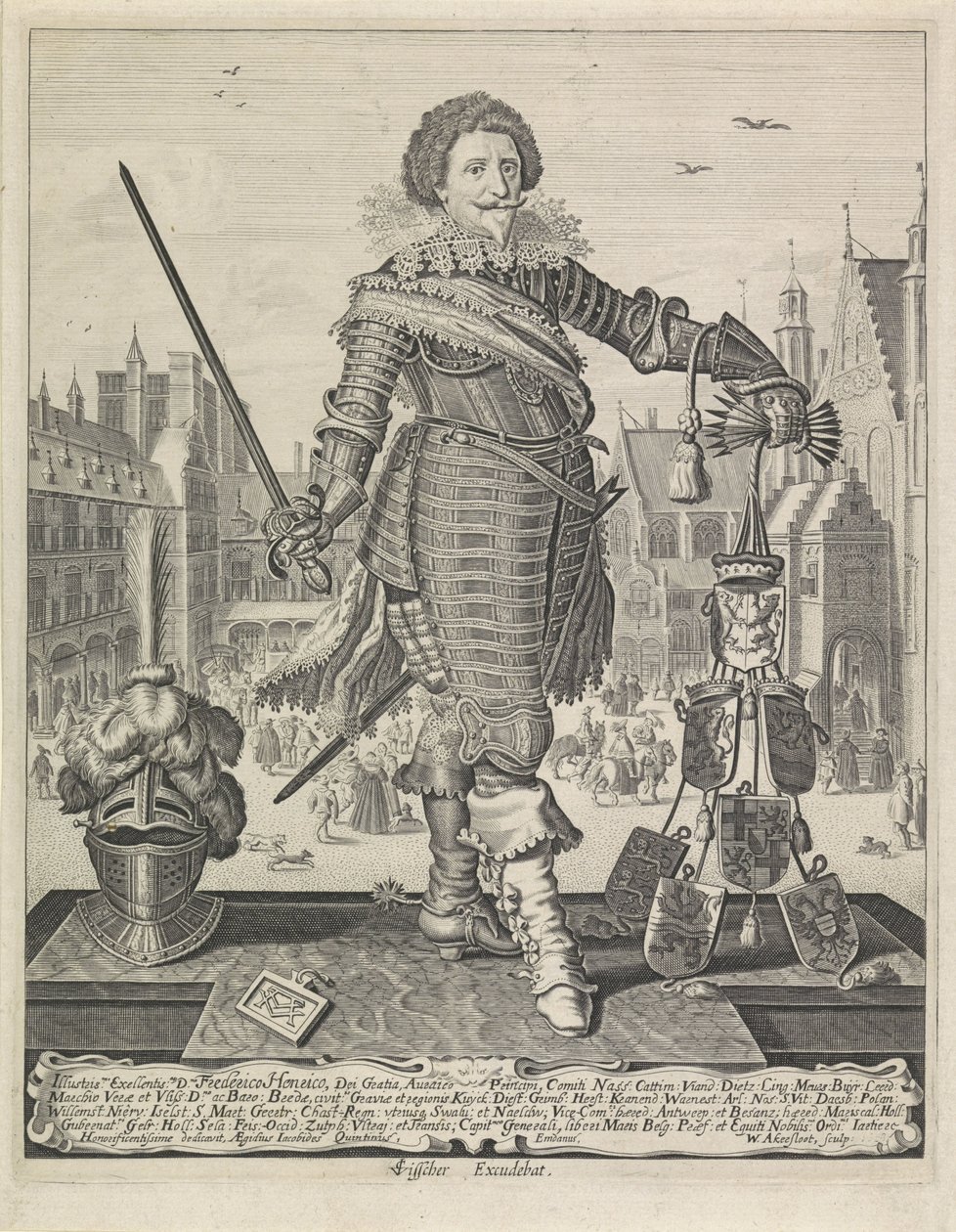 Porträt von Friedrich Heinrich, Prinz von Oranien von Willem Outgertsz. Akersloot