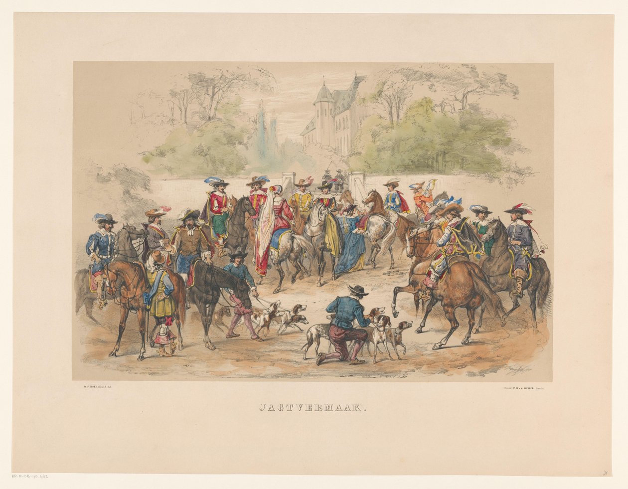 Siebte Gruppe der Utrechter Maskerade im Jahr 1856 von Willem Pieter Hoevenaar
