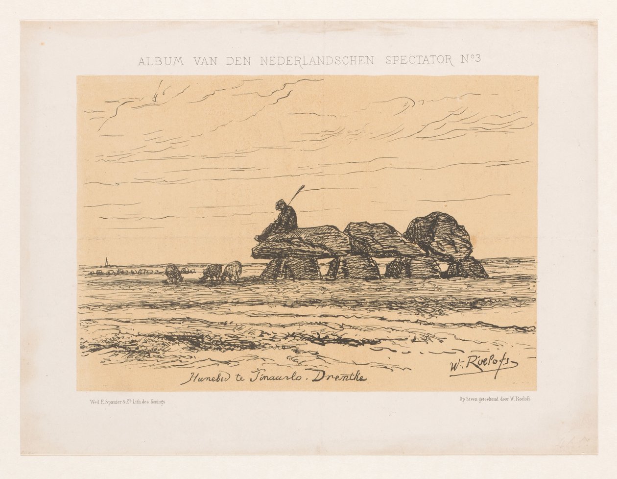 Hünengrab in Tynaarlo in Drenthe von Willem Roelofs (I)