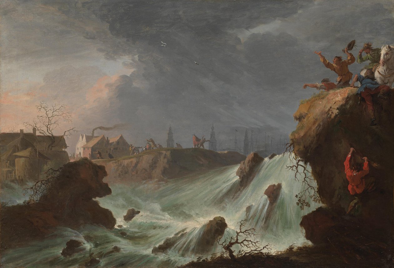 Der Durchbruch des Sint Antoniesdijk bei Houtewael im Jahr 1651 von Willem Schellinks