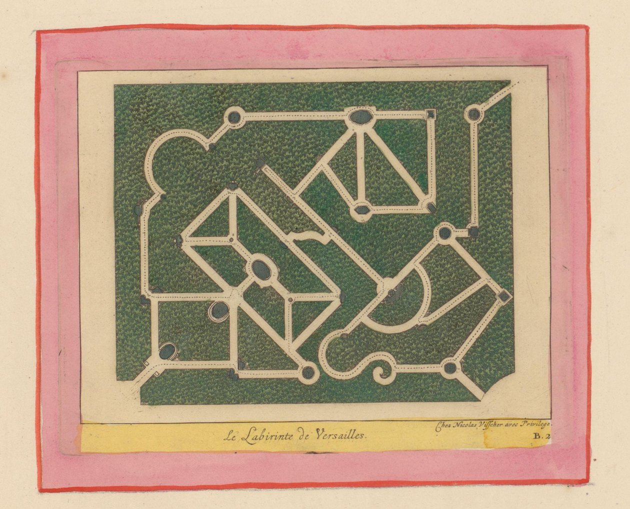Grundriss des Labyrinths von Versailles von Willem Swidde
