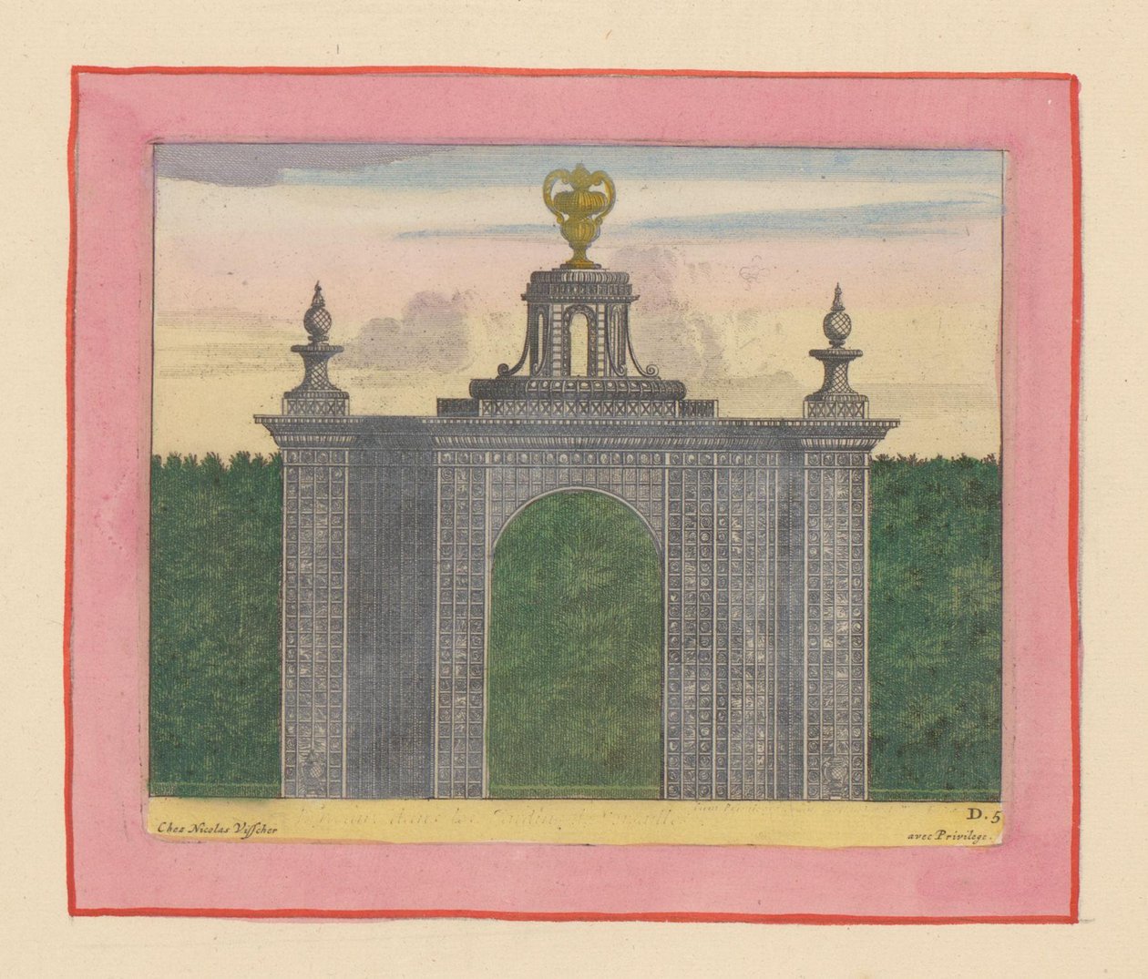 Gittertor mit Gartenvasen in den Gärten von Versailles von Willem Swidde