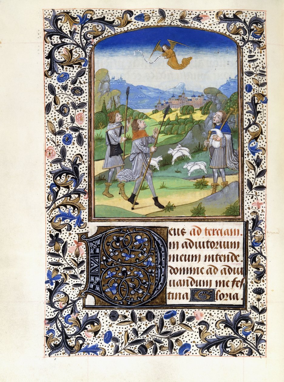 Die Verkündigung an die Hirten, ca. 1480 von Willem Vrelant