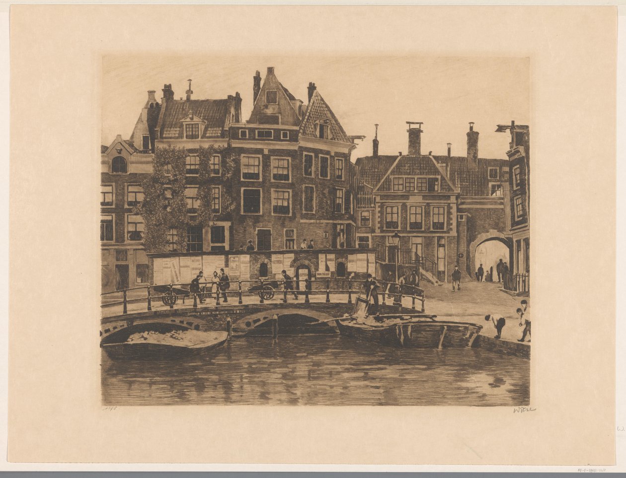 Ansicht des Beurspleintje in Amsterdam von Willem Witsen (signed by artist)