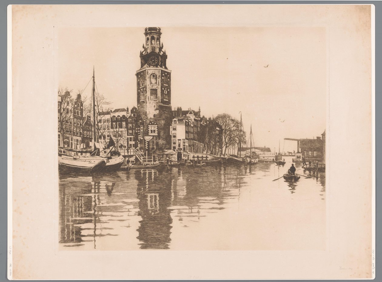 Blick auf den Montelbaanstoren in Amsterdam von Willem Arnoldus Witsen