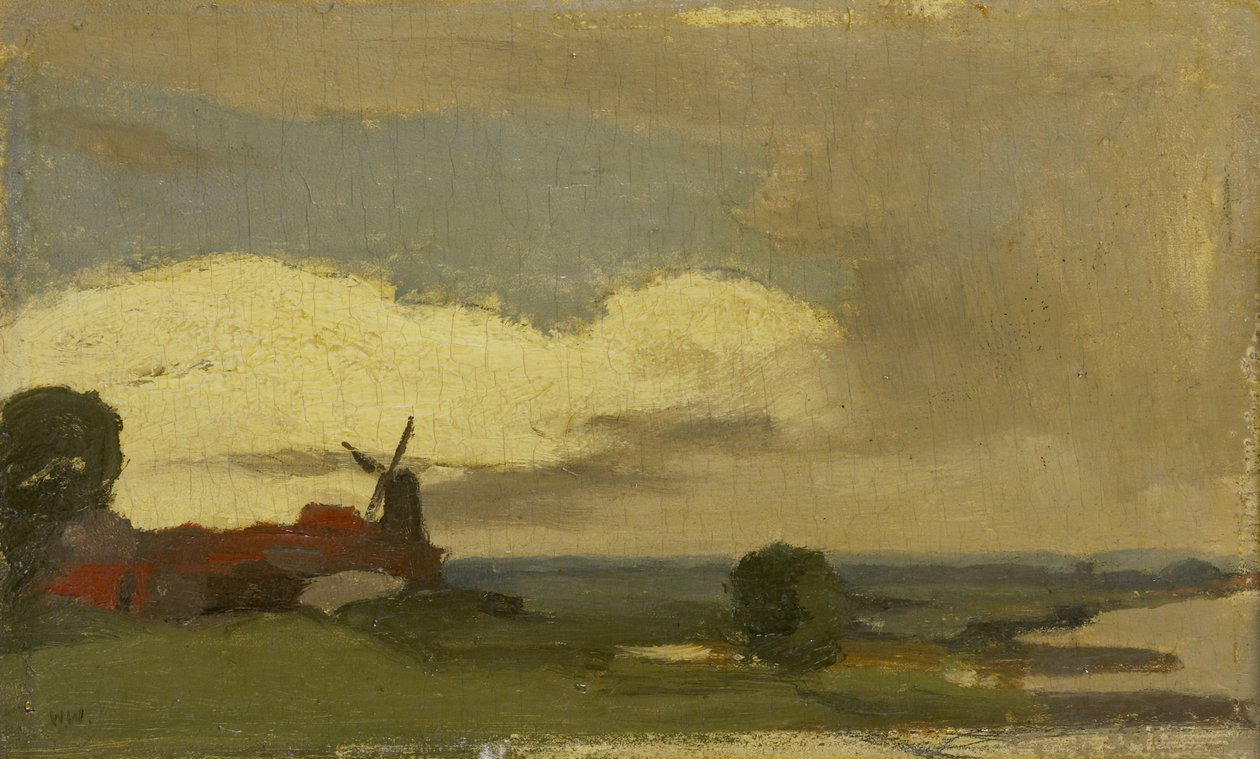 Landschaft mit der Mühle von Wijk bei Duurstede von Willem Witsen